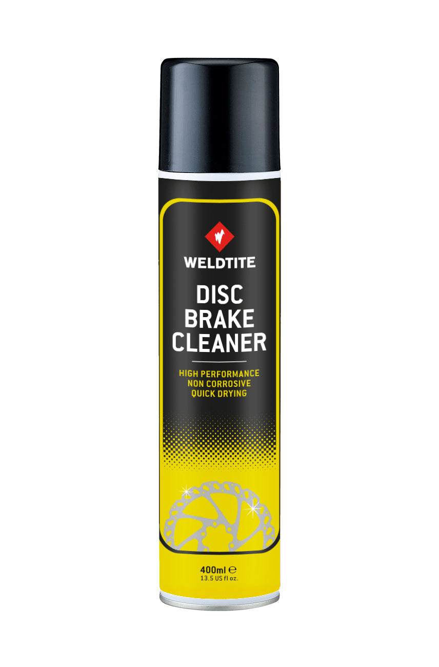 Weldtite Disc Brake Cleaner - aerosol (400 ml). Hurtigtørrende, ikke-ætsende og højtydende bremserens.