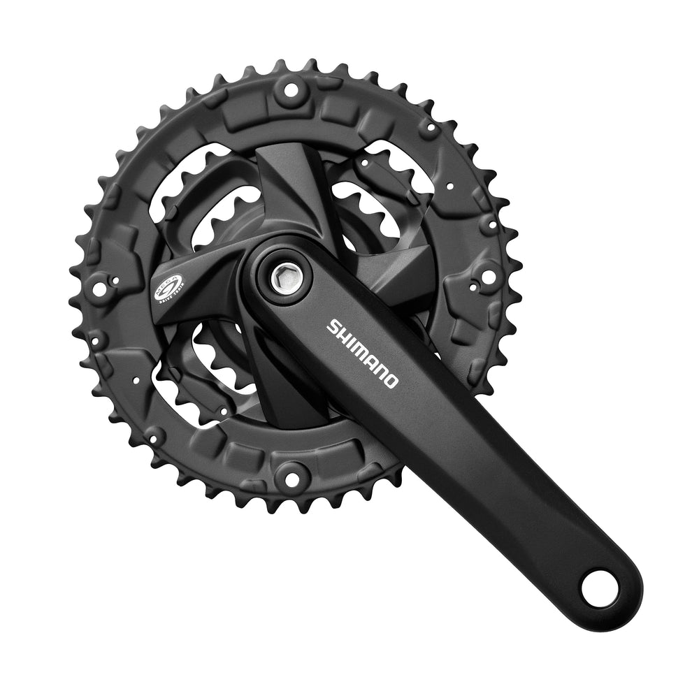 Kranksæt Shimano Altus FC-M371E (sort) 3x9-speed. Klinger: 44-32-22T, pedalarm: 175 mm Til firkantet krankboks med 123 mm aksel.