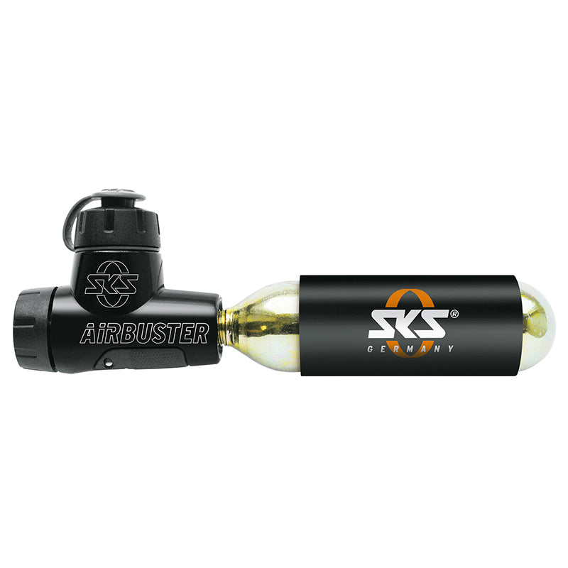 SKS Airbuster CO2 pumpe inkl. 1 patron m. gevind AVFVDV sort