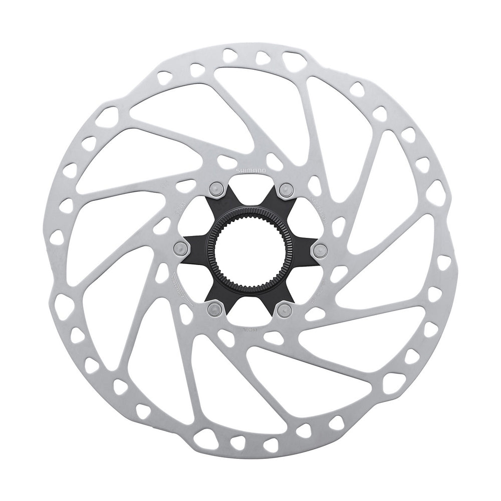 Bremseskive 203 mm fra Shimano model Deore. Centerlock, leveres med lock Ring.