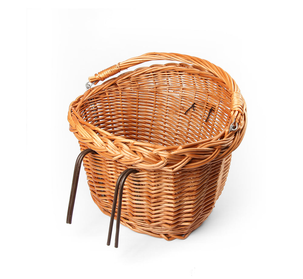 Kurv BASIL DETROIT Brun Front Flet 37x27x22cm(10) Rund m.kroge