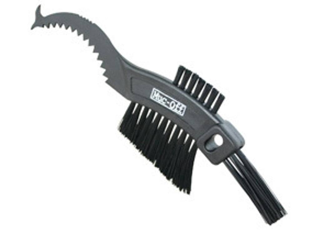 Billede af Mucoff Claw Brush, en børste designet til effektiv rengøring af cykeldæk og hjul, med ergonomisk håndtag og stive børstehår til grundig fjernelse af snavs.