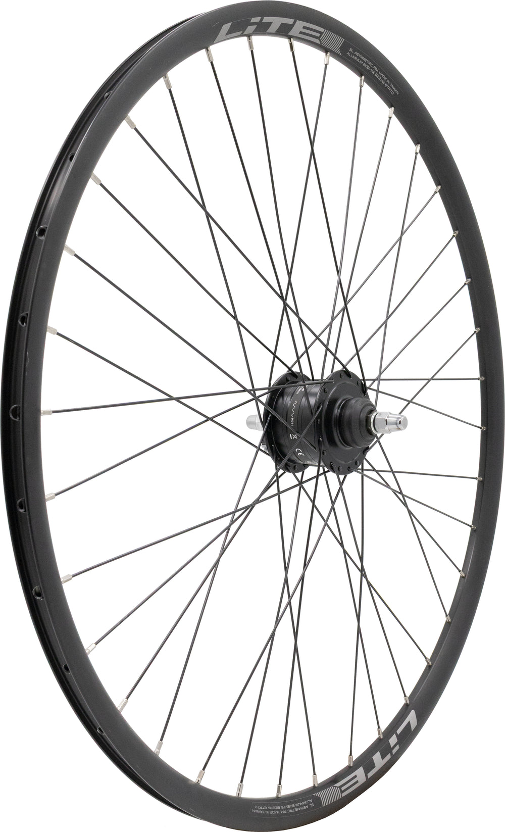 LiTE forhjul 700C/622-16 D/W møtrik dynamo nav disc C/L sort