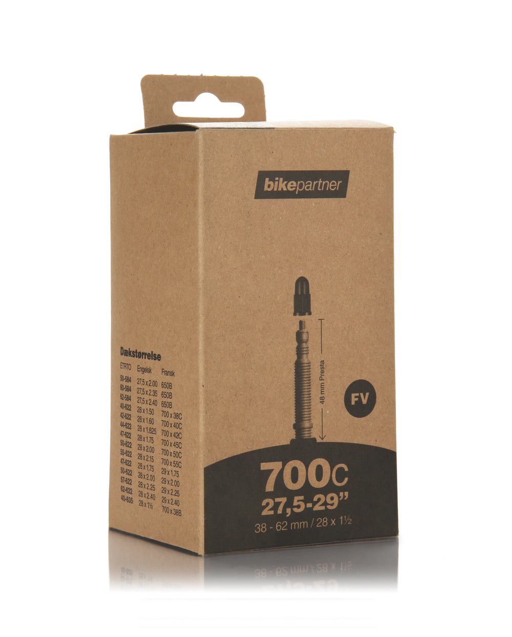 Slange 700x38-62C FV48 40/62-622/-650 Bikepartner (25)