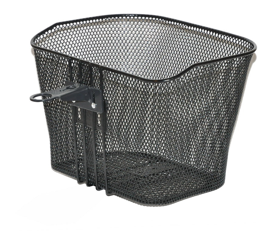 Kurv BikePartner Randers Sort Front Net L31xB24xH22cm m/st.stamme beslag. Barne 22-24"
