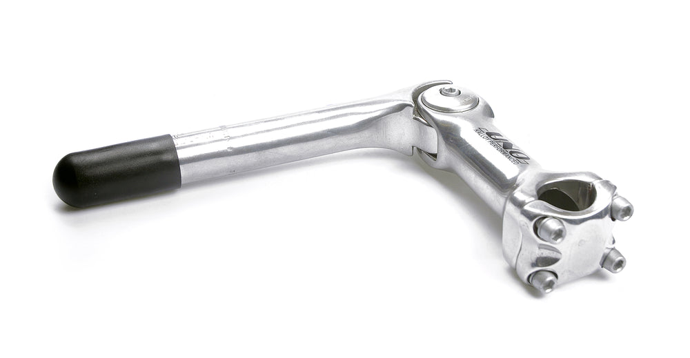 Styrstamme justerbar 120/120mm Sølv Alu 0-60° åben ø25,4mm - styr 25,4mm