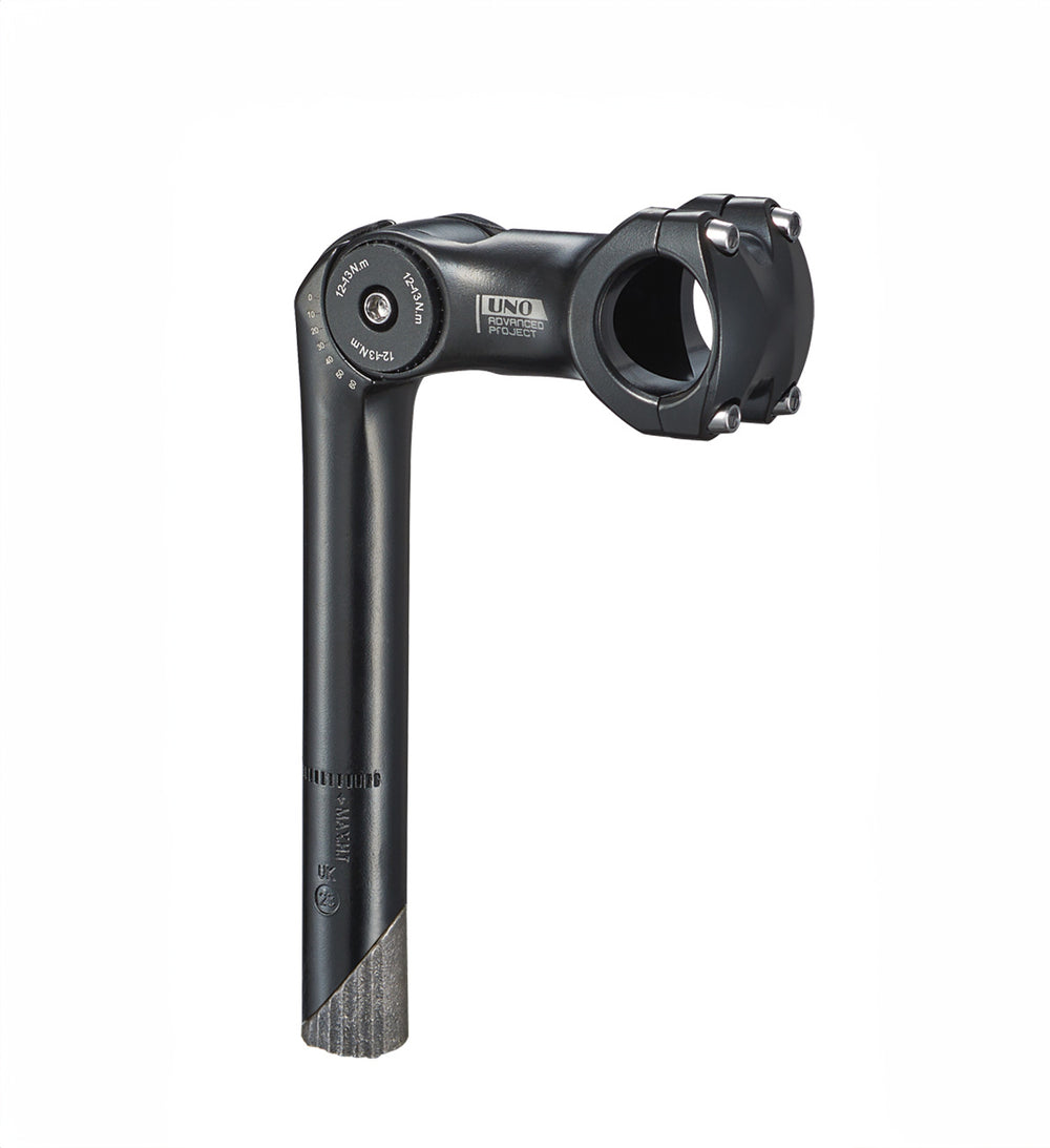 Styrstamme justerbar 95/180mm Sort Alu. 0-60°, ø25,4 mm. Til styr med diameter: 31,8 mm