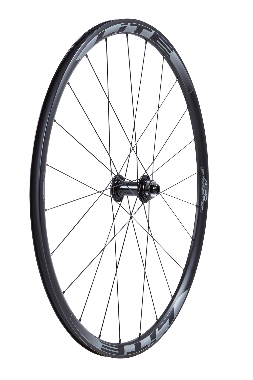 LiTE Aero forhjul road center lock 12mm u. thru-axle sort