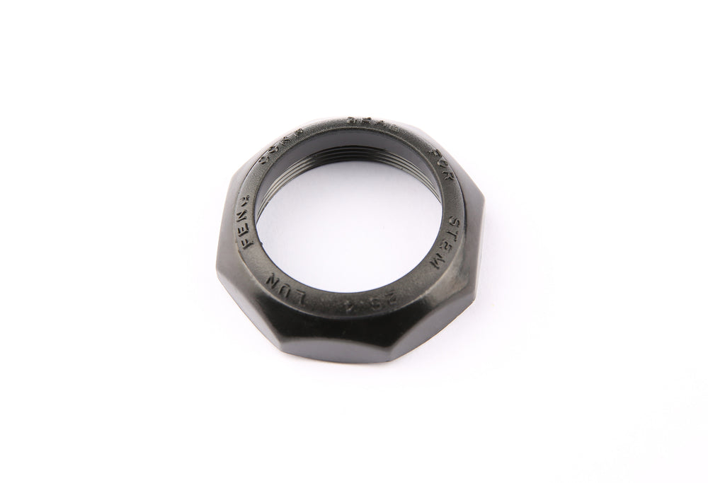Topmøtrik f.styrfitting Sort / stål 1-1/8
