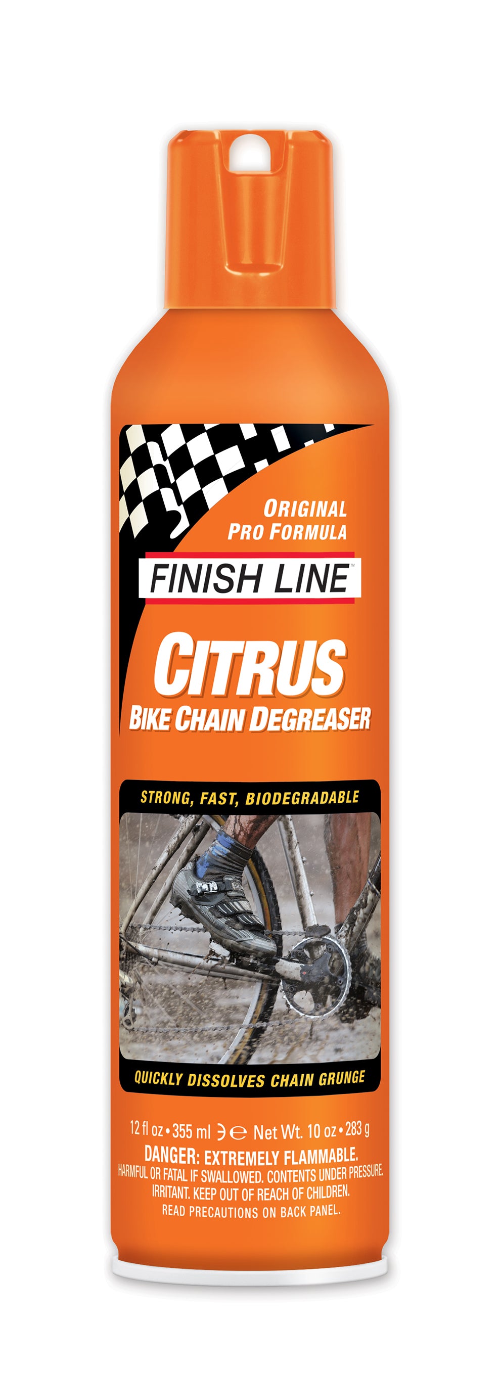 Finish Line Citrus Bike Degreaser 355ml (12oz) aerosol orange