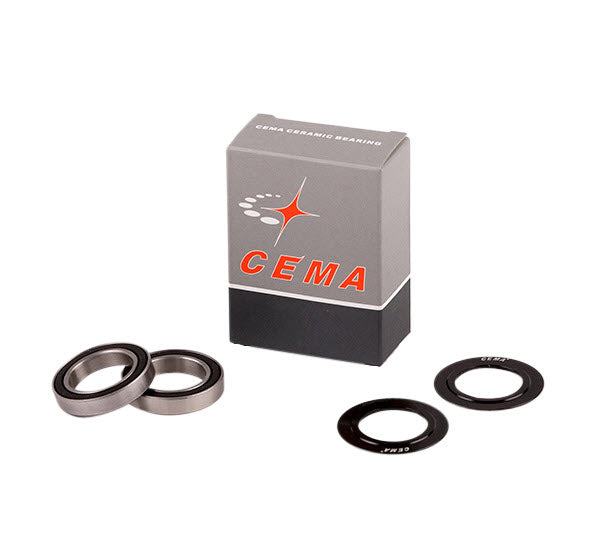 Lejesæt Cema BB90-BB95 Ø24 spindel SRAM GXP, støvdæk. Rustfri stål. Diameter 37 mm