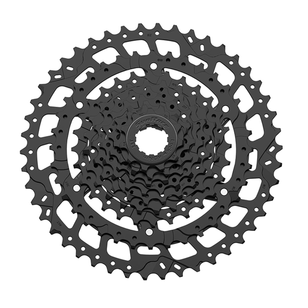 SunRace kassette 9sp 11-46T U-Serie sort Cues/Linkglide kompatible