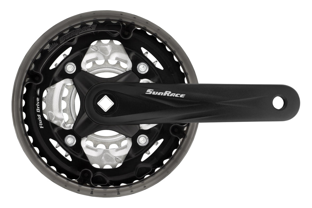 SunRace kranksæt 7/8sp 42/32/22T m/disc 123mm krankboks sort