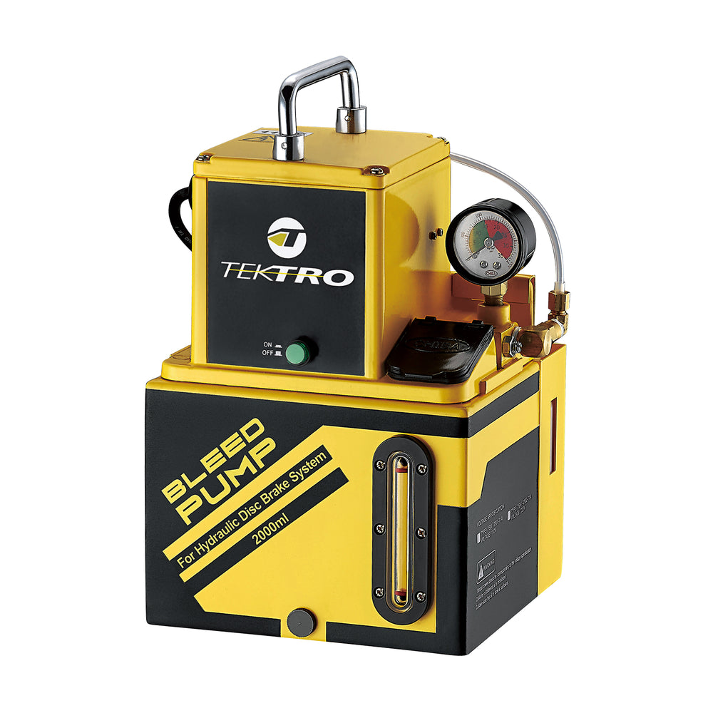 Tektro Elektrisk mini pumpe til automatisk udluftning hydrauliske bremsesystemer. 30x21x18,5 cm og vejer 5,54 kg.