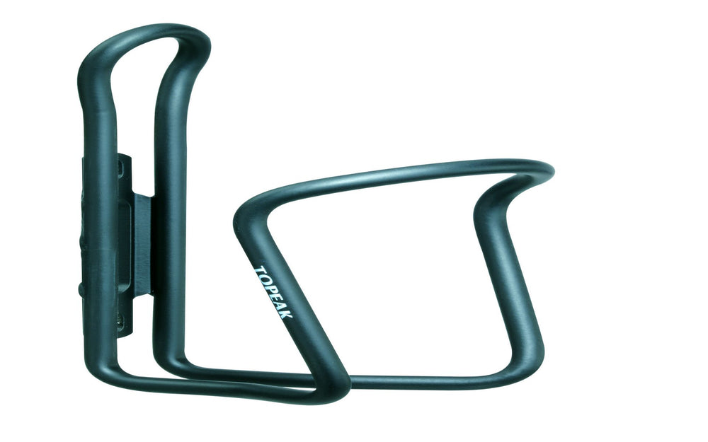 Topeak Flaskeholder Shuttle Cage Alu i sort, designet til at holde din drikkeflaske sikkert under cykelture.