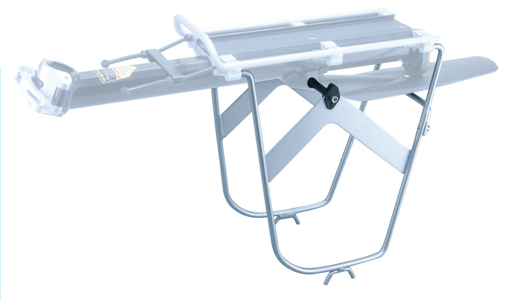 Bagagebærer fra Topeak, model MTX Dual Side Frame, designet til at passe til MTX-systemet. Visuelt billede af produktet, der fremhæver dets robuste konstruktion og sidefittings til cykeltasker.