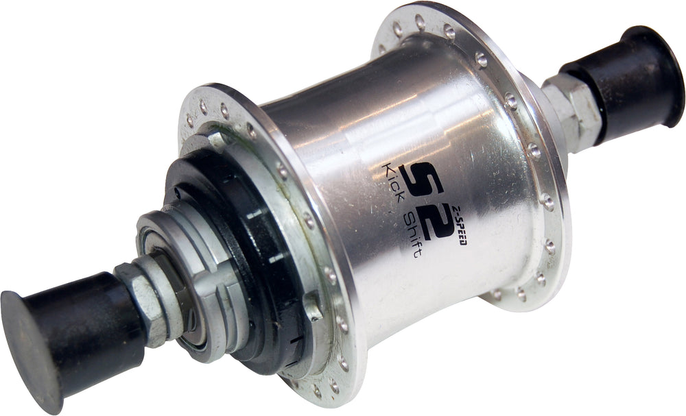 Sturmey Archer bagnav Duomatic 36H alu friløb 17T gearhjul S2 sølv