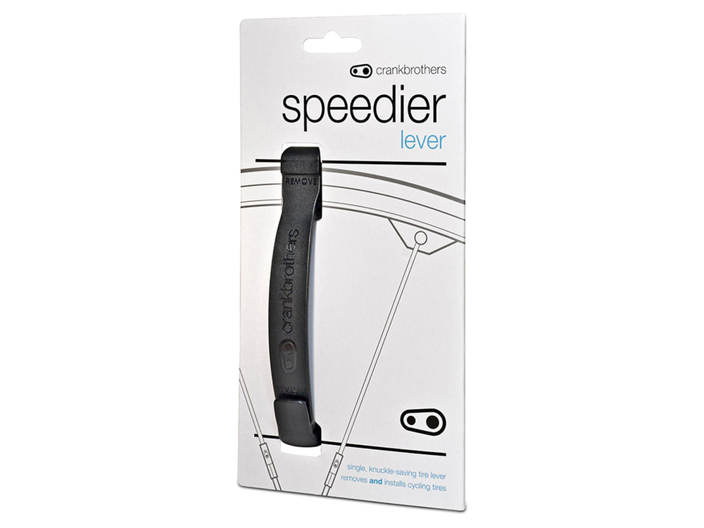 Billede af Crankbrothers Speedier lever, en cykelmultitool med forskellige funktioner og et ergonomisk design, ideel til reparationer og justeringer på farten.