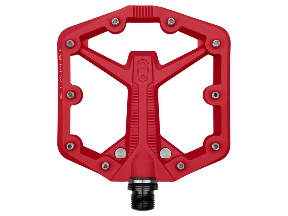 Billede af Crankbrothers Stamp 1 Small Gen. 2 pedaler i sort farve, designet til cykling med en lav profil og god skridsikkerhed.
