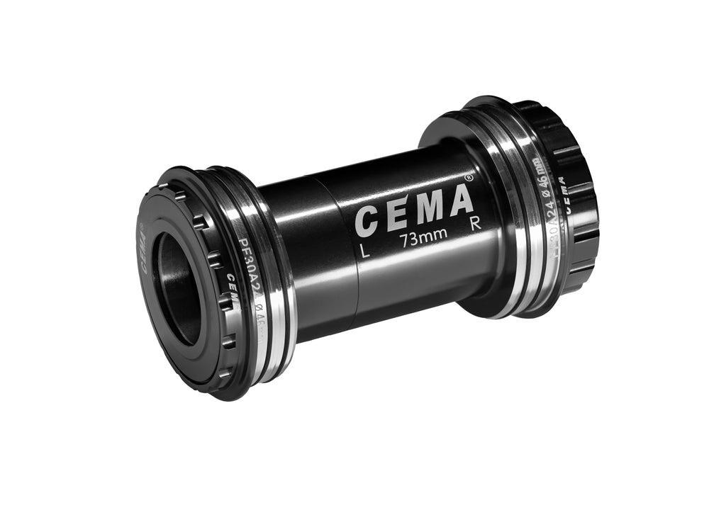 Cema Krankboks Pressfit PF30A Ø24 spindel. Shimano. Diameter 46 mm. Lejer i rustfrit stål. Rammebredde: 68 & 73 mm.