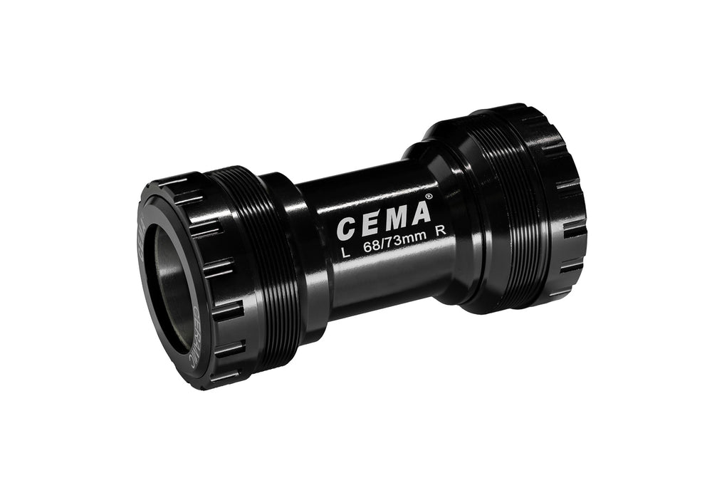 Cema Krankboks T47 Threaded Ø30 spindel. Shimano, FSA, ROTOR, SRAM. Diameter T47, M47x1. Keramiske lejer. Rammebredde: 68 & 73 mm.