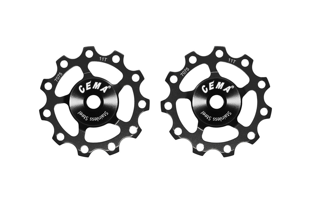 Kædeførerhjul Cema Aluminium (sort) 11T Shim/Sram 9/10/11 RF Stål SRC-JW-B001-SS