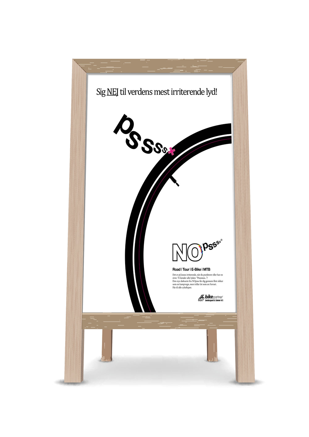 Plakat NoPsss V1 (gadesælger) 50x70cm model 18 Pink Kryds