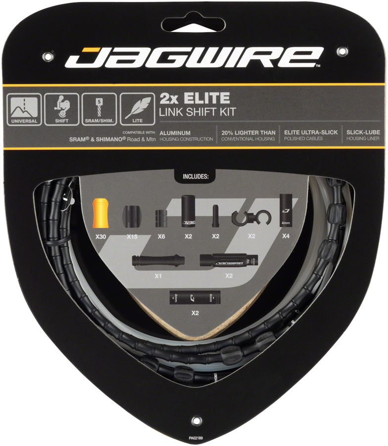Jagwire 2x Elite Link (RCK620) gearkabelsæt 2300mm RoadMTB STS-EL wire sort