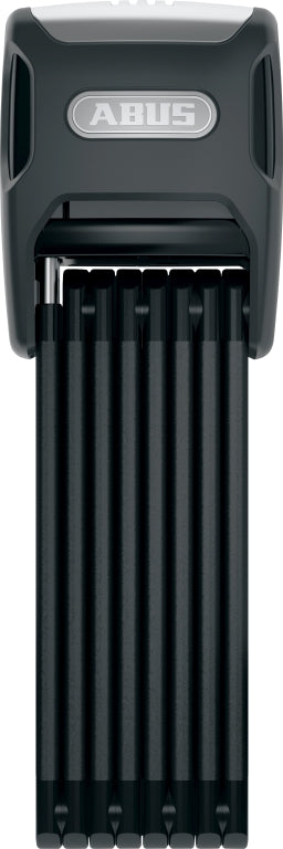 ABUS Foldelås 6000KA Bordo Big Alarm X-Plus: Sort foldelås med alarmfunktion, robust design og ABUS-logo, ideel til cykelsikkerhed.
