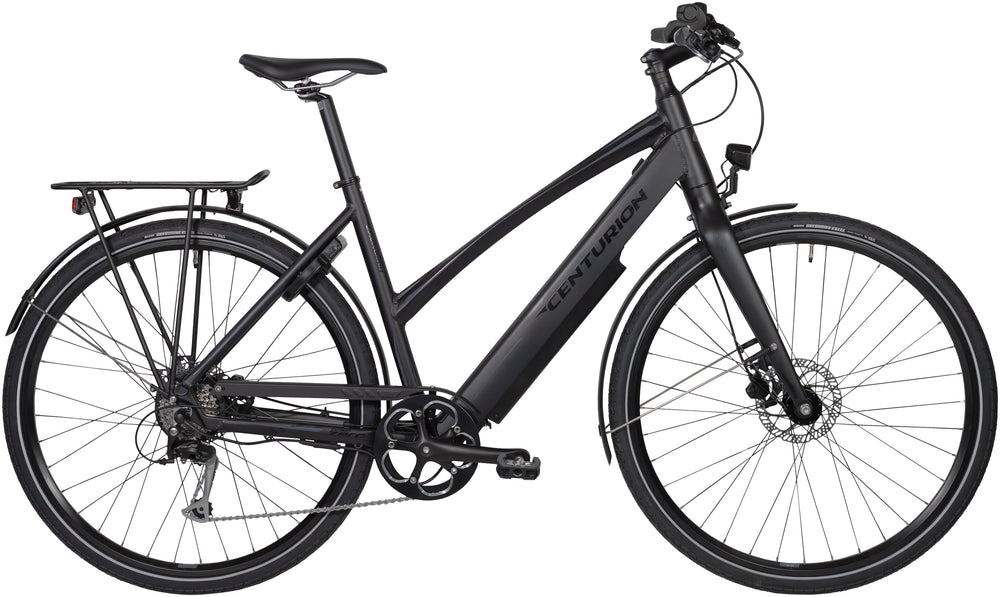 Sort damecykel Centurion Zero E med elegant design, robust stel og komfortabelt sæde, perfekt til bykørsel.