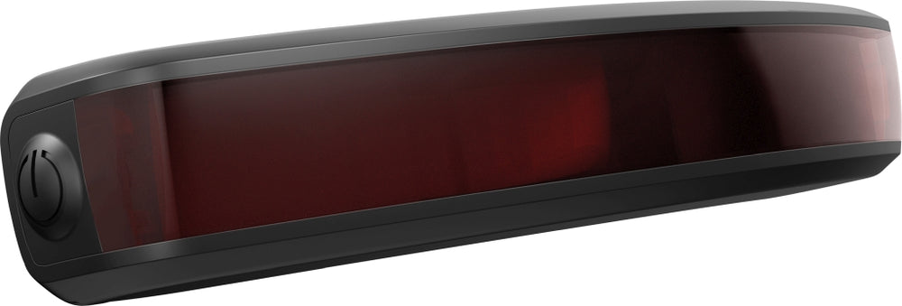 LED-lygte til HUD-Y PURL-Y, en kompakt cykellygte monteret på en cykelstyr, med et klart LED-lys.