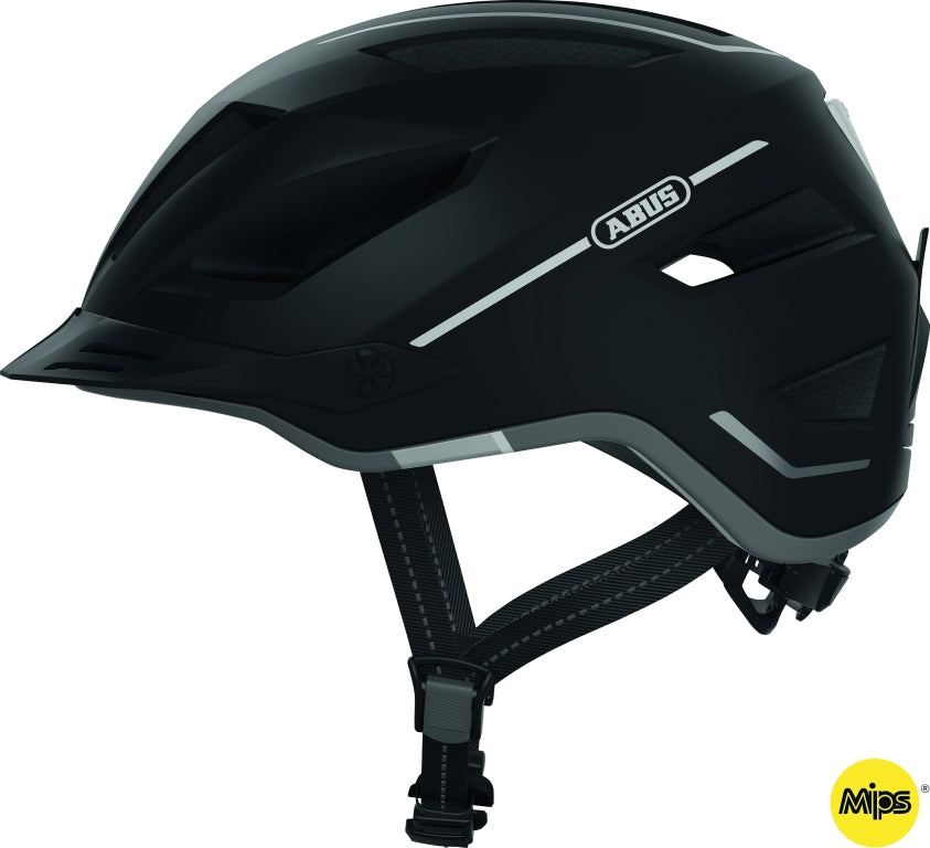 Sort cykelhjelm Abus Pedelec 2.0 MIPS med moderne design og ventilation.