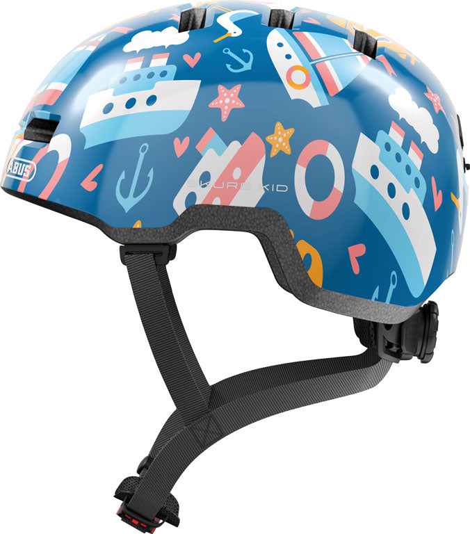 Børnehjelm Skurb Kid Blue Sailor: En blå cykelhjelm til børn med et simpelt design og justerbar rem.