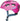 Cykelhjelm Abus Youn-I 2.0 i glitrende pink farve, set fra siden med justerbar rem og ventilationshuller.