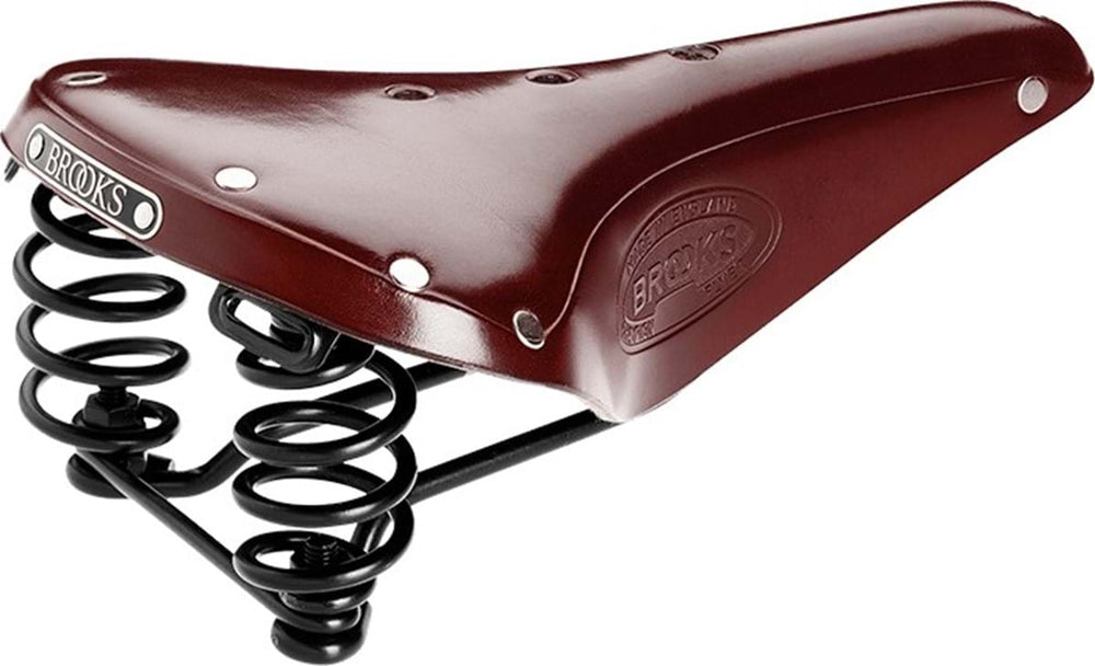 Brun Brooks Flyer herresadel med klassisk design og polstring for optimal komfort under cykling.