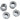 SRAM Chainring bolt 5-arm Road Triple