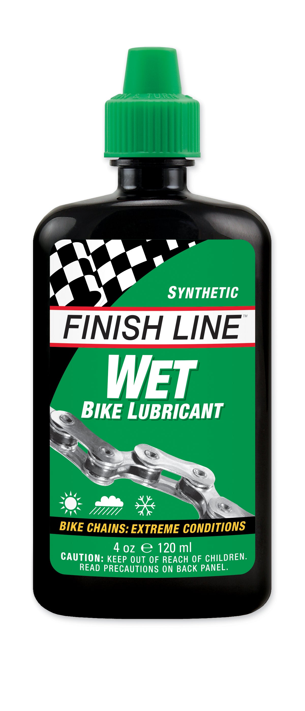 Finish Line Wet Lube olie (Cross country) 120ml (4oz) flaske grøn