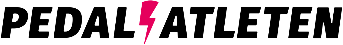 Pedalatleten logo sort med pink lyn