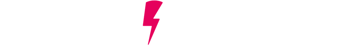 Pedalatleten logo sort med pink lyn
