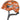 Orange cykelhjelm med monsterdesign, Hjelm Smiley 3.0 SE Orange Monster, til børn, vises på hvid baggrund.