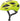 Cykelhjelm Abus Macator Signal Yellow på en hvid baggrund, viser hjelmens aerodynamiske design og lyse gule farve.