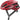 Cykelhjelm Abus PowerDome Blaze Red: En rød cykelhjelm med sort visir og ventilationshuller, mærket Abus PowerDome.